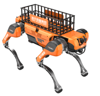 輔助運(yùn)輸四足機(jī)器狗 （第5代，高強(qiáng)度載物框+伴隨功能+自探索式導(dǎo)航系統(tǒng)+自組網(wǎng)+云管理平臺(tái)）